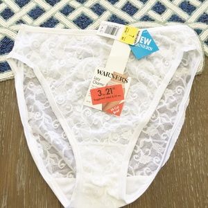 NWT-Warner's Vintage White Lace Lacy Charms Size 7 New Underwear